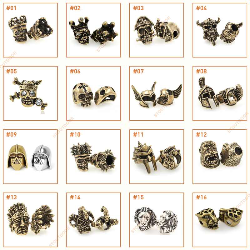	 Wholesale DIY Retro Brass Paracord Beads