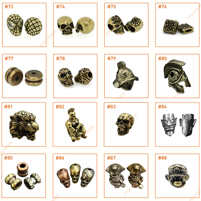 	 Wholesale DIY Retro Brass Paracord Beads